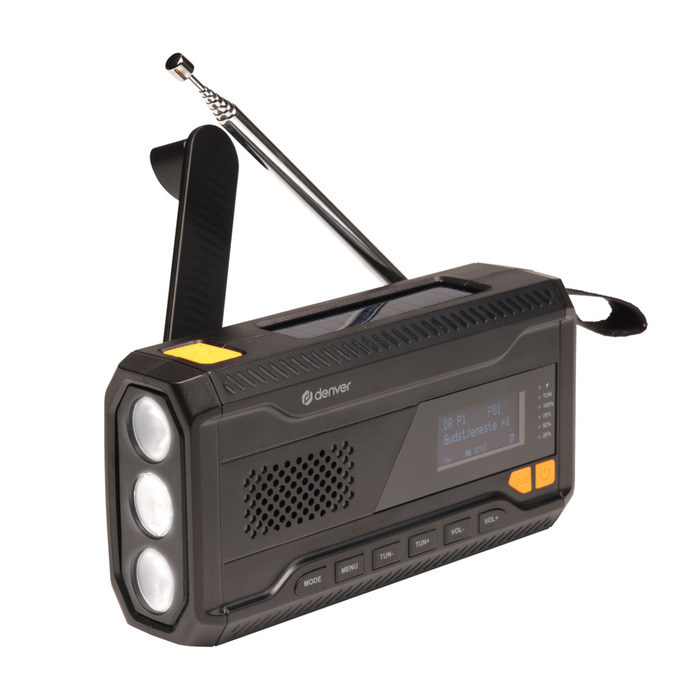 Vevradio m/ficklampa & powerbank SCD-2033 Denver
